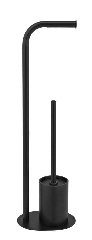 WENKO Levante WC-Garnituur Zwart - Staand - RVS - 23 x 63 x 17 cm