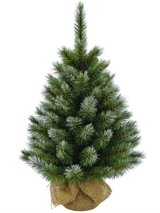 Triumph Tree Kunstkerstboom in Jute - Kunst Kerstboom H60 x Ø38 cm - Groen Frosted