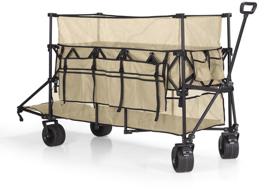 Mr. Fold Bolderkar XXL - opvouwbaar - 600L - 300KG - Beige - all-terrain wielen