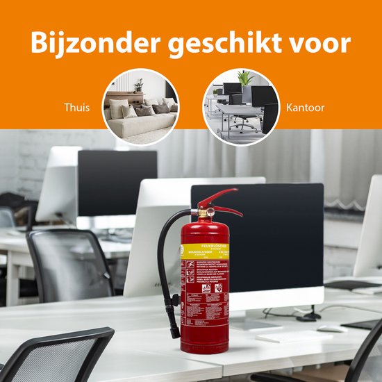 Smartwares FEX-15230 - Brandblusser Schuim 3L - Incl ophangbeugel - Brandklasse A & B - BSI Gecertificeerd