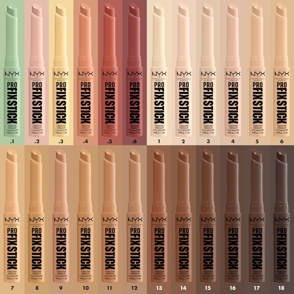 Nyx Professional Makeup Concealer Correcting Stick Pro Fix 12H - Nutmeg - Vegan Formule - 11 cm