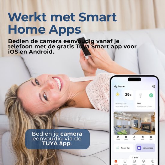 Denver Beveiligingscamera Buiten en Binnen - met Nachtzicht - Met WiFi & App - Full HD - Bewegingsdetectie - IOC241