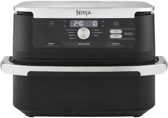 Ninja Foodi FlexDrawer Airfryer, DualZone met verwijderbaar tussenschot, grote lade van 10,4 l, vaatwasserbestendige onderdelen met antiaanbaklaag - Zwart - AF500EU