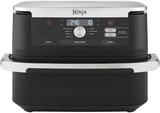 Ninja Foodi FlexDrawer Airfryer, DualZone met verwijderbaar tussenschot, grote lade van 10,4 l, vaatwasserbestendige onderdelen met antiaanbaklaag - Zwart - AF500EU