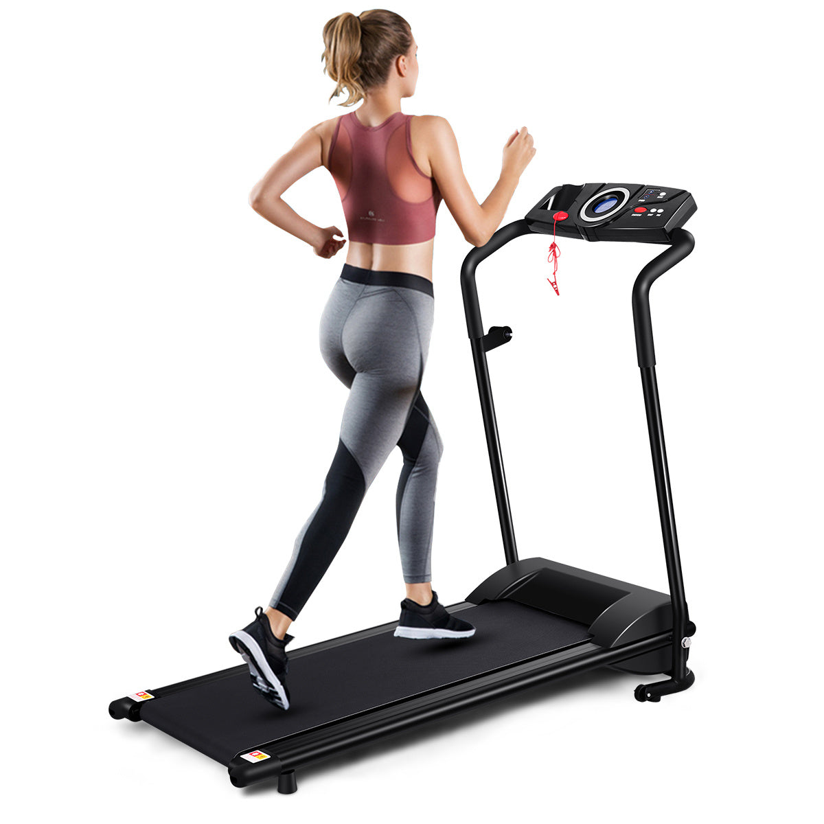 Coast Electric Treadmill Foldable Home Trainer Rollbar Fitness Device LCD Display