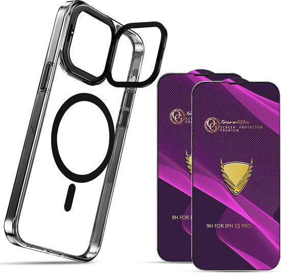 Hoesje geschikt voor iPhone 14 Plus Hoesje – Met 2 Screenprotectors – MagSafe Case – Met standaard