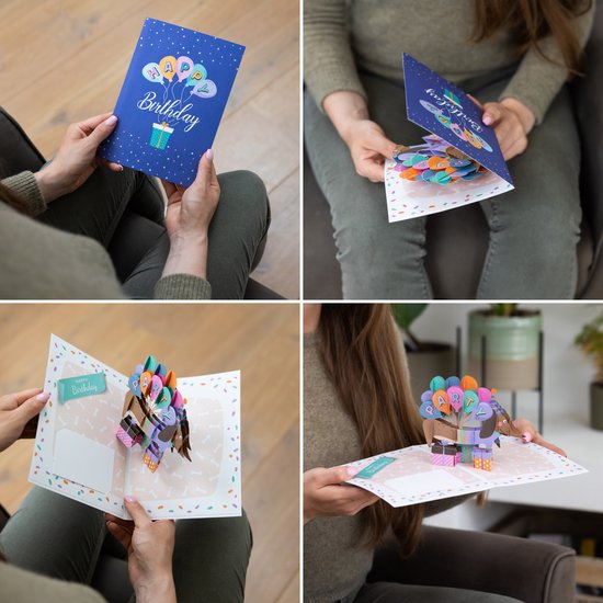Partizzle 1 stuks Pop up 3D Teckel Verjaardagskaart met Envelop - Happy birthday Kaarten - Popupkaarten - Volwassenen & Kinderen - 15x21 cm