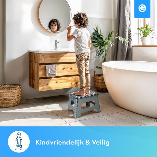 Opstapkrukje Inklapbaar - Antislip - 150KG - Huishoudtrap / Keukentrapje Opvouwbaar - Opstapje Volwassenen / Kinderen - Opstap Krukje - Opstapjes - Zwart - Löwenthal
