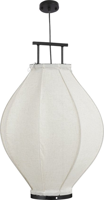 Mica Decorations Pego Hanglamp - H73 x Ø54 cm - Linnen - Off White