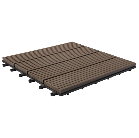 Tuintegel HKC- Kunststof - Bruin - 30x30 cm - 6 stuks
