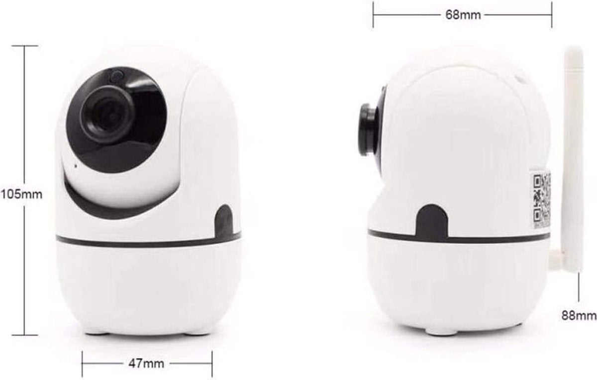 Fuegobird Indoor IP Camera - 1080P Beveiligingscamera - Remote Playback - Babyfoon - 2.4G/5G WIFI - Met App - Wit