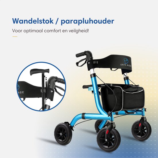 SafeLife Rollator Opvouwbaar met zitfunctie - voor binnen en buiten