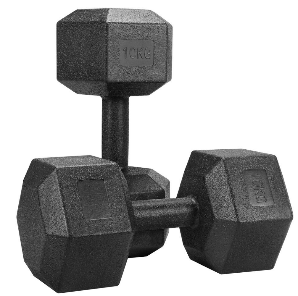 Yaheetech Dumbbell Set 20 kg - 2x 10 kg - Zwart - 34,5 x 17,5 x 15,5 cm