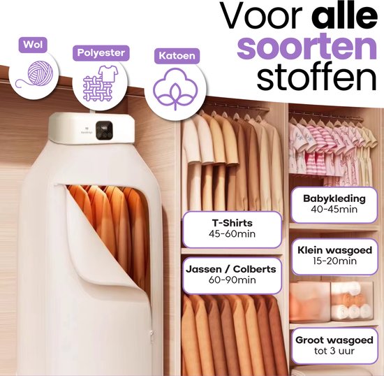 Hendriqs® Wasdroger Condensdroger 8 kg - 90°C mini droger met UV-sterilisatie - Droge Kleding & Warme Kamer Tegelijk - Alternatief voor Warmtepompdroger & Wasdroogcombinatie & Droogkast & Elektrisch Droogrek & Droogmachine