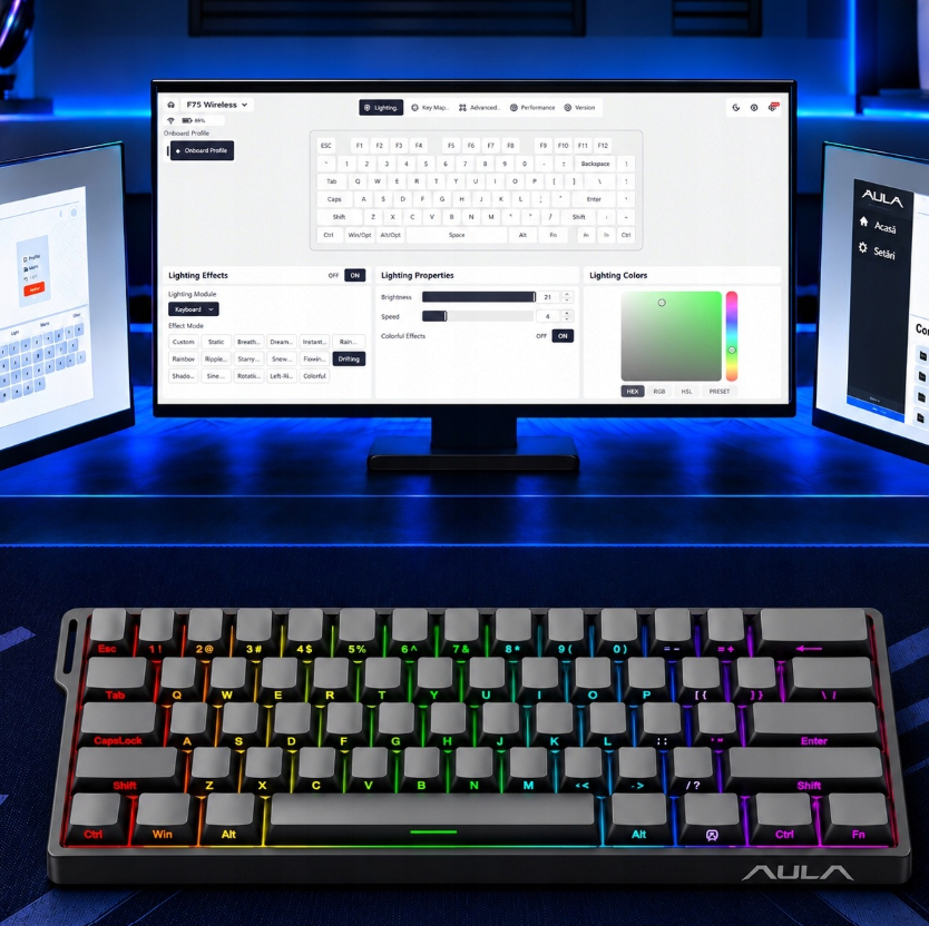 AULA WIN60 HE Gamingtoetsenbord - 60% Compact - Magnetische Switches - 8000 Hz - Rapid Trigger - RGB - 30,2 x 10,9 cm