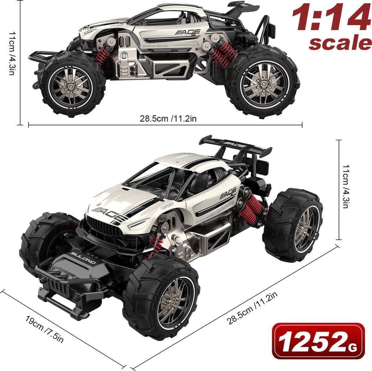 Fuegobird RC Auto - RC Voertuig -  hoge snelheid speelgoedauto - groente