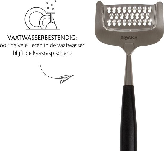 Boska Kaasrasp Milano+ - Keukenrasp - Handrasp - Handrasp kaas - Kaasrasp fijn - Citroenrasp – Groenterasp - Kaas raspen - Handsrasp RVS - Vaatwasserbestendig - Keukengerei - Keuken accessoires - 10 jaar garantie