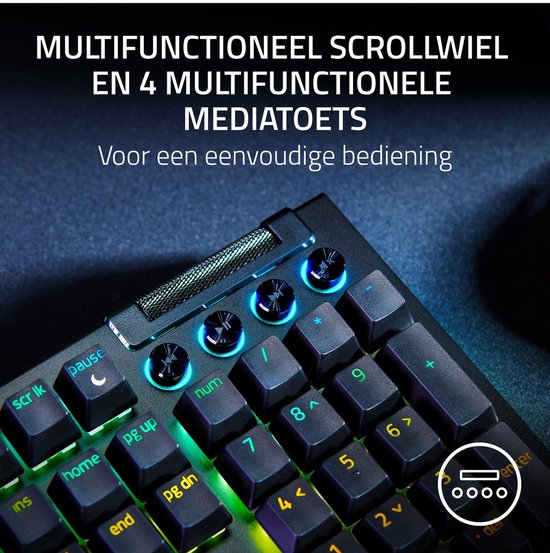 Razer BlackWidow V4 - Mechanisch Gaming Toetsenbord - Yellow Switch - RGB - 6 Macrotoetsen - Qwerty
