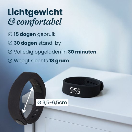 DreamCare Trilwekker - Wekker Armband - voor Diepe Slapers & Slechthorenden - Stappenteller Horloge - Stille Wekker
