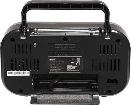 Denver FM Radio Retro - Werkt op batterij of netstroom - Keukenradio - Draagbare Radio - TR51 - Zwart