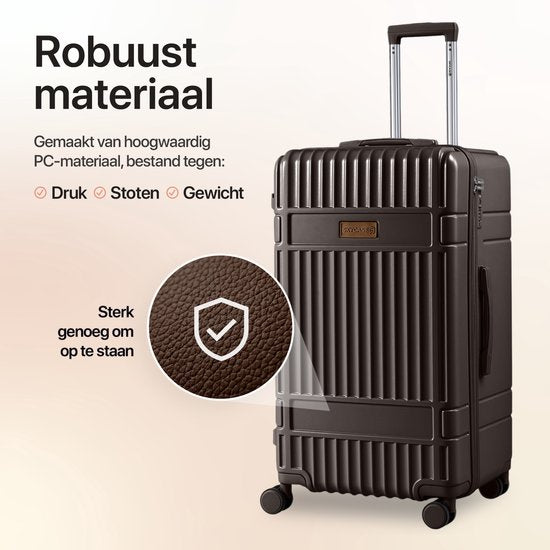 SKYCASES Trunk Reiskoffer – Classic Heritage – Extra Grote Koffer – 110L – TSA Slot – Lichtgewicht Trolley – 78x44x36 cm – Trunk Rolkoffer – Spinner Wielen – Bruin