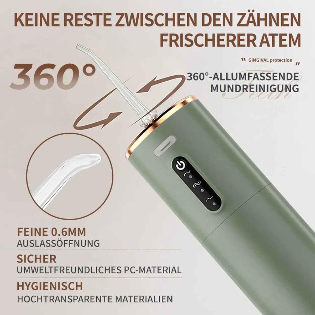 Rushi R-B31 elektrische monddouche - 280 ml - groen
