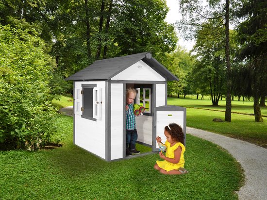 AXI Beach Lodge Speelhuis in Grijs/Wit - Speelhuisje voor de tuin / buiten - FSC hout - Tuinhuisje voor kinderen