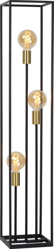 Lucide RUBEN - Vloerlamp - 3xE27 - Zwart