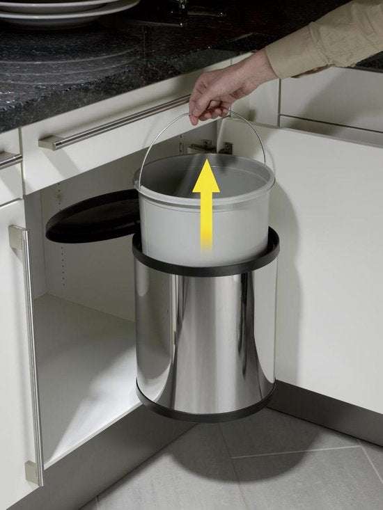 Hailo Compact-Box M Prullenbak - 15 l - Inbouwprullenbak - RVS