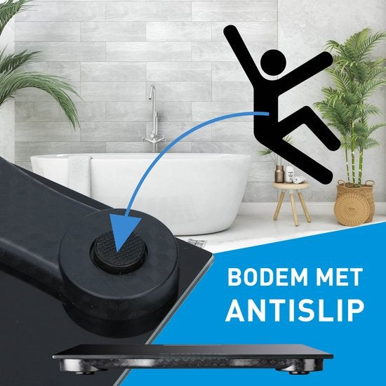 Grundig Weegschaal - Digitale Personenweegschaal - 50 Gram Nauwkeurig - 2 tot 180 Kilo - Zwart