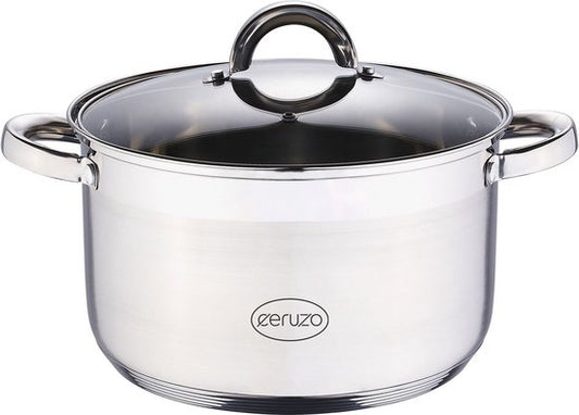 Ceruzo Kookpan - RVS - Diameter 24 cm - H 14,5 cm - 6,3 L - alle Warmtebronnen