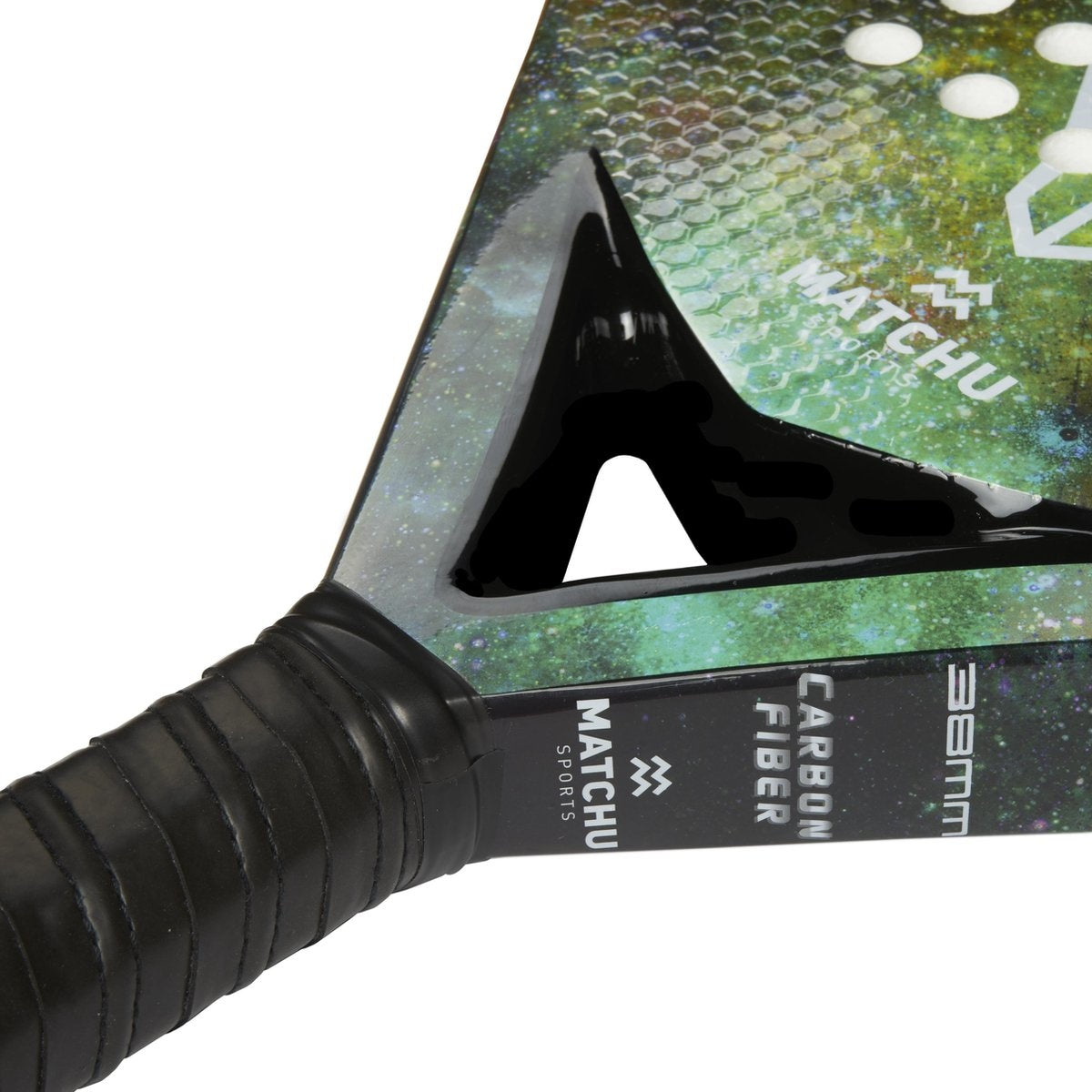 Matchu Sports - Padel Racket - Bear - Padel - Padelrackets - Rond - Carbon - Groen - Inclusief padel tas