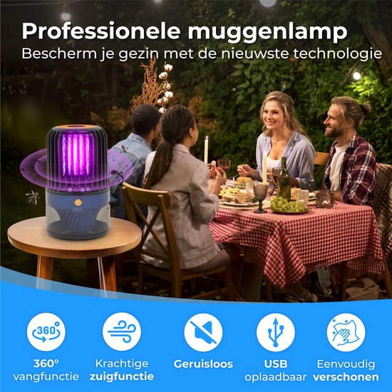 Nuvance - Muggenlamp - multicolor - 11x11x20 cm
