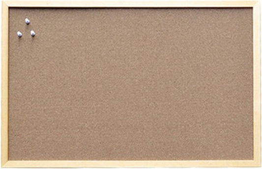 Prikbord kurk houten lijst 60 x 80 cm met setje punaises 5 stuks