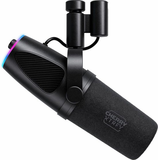 CHERRY XTRFY Ngale X - Microfoon - USB & XLR - Dynamisch - RGB - 2m Kabel - Zwart