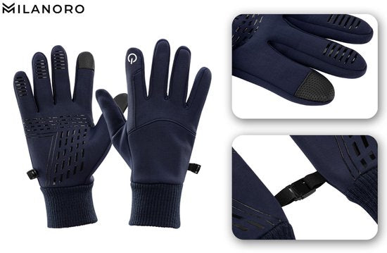 Milanoro - Water- en winddichte handschoenen - Zwart - L