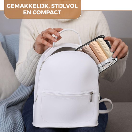 EverNeeds Reisflesjes Met Etui - Navulbaar - Siliconen Reisflesjes Handbagage - Crème - 4 Stuks
