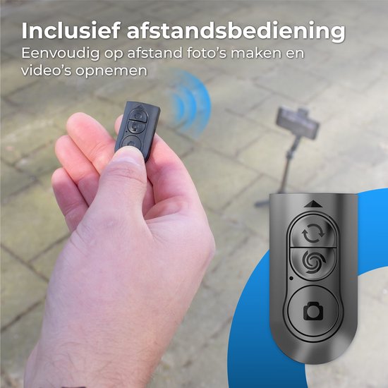 Nuvance - Gimbal Stabilisator voor Smartphone - Selfiestick - met Statief en Afstandsbediening - Tripod