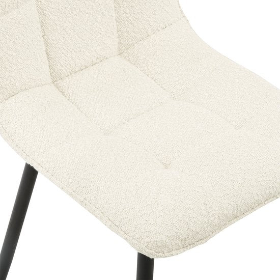 Multifurn Eetkamerstoel - Boucléstof & Foam - Ivoor - 55x45x89cm