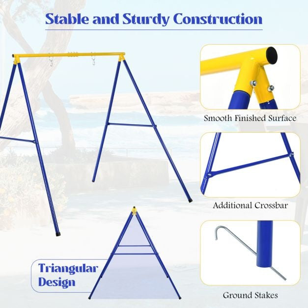 Coast robuust metalen swingframe een frametuin swingframe 194 x 184 x 180 cm blauw + geel