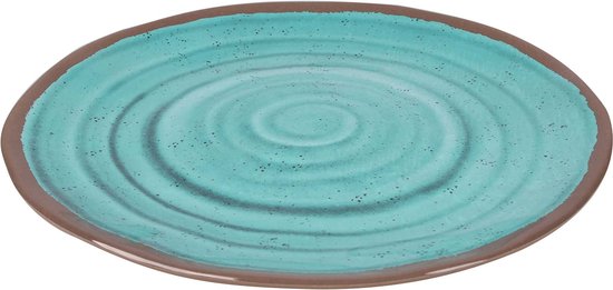 Bo-Camp - Ontbijtbord - Halo - 4 Stuks - Melamine - Aqua