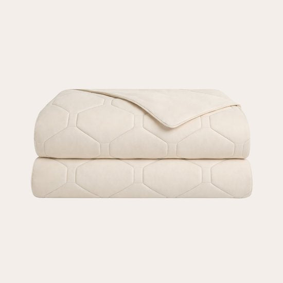 HappyBed Dekbed zonder overtrek 240x220 - Wasbaar Zomerdekbed - Bedrukt dekbed zonder hoes - Hoesloos Dekbed - Lits Jumeaux - Taupe