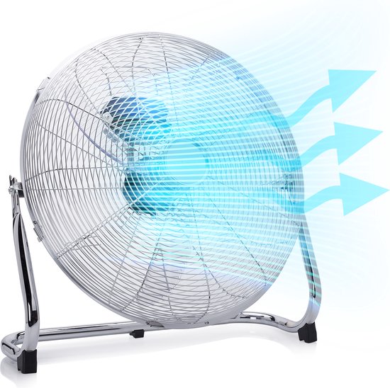 Metalen Vloerventilator 45 cm – 3 Standen – 130° Instelbaar – Sterke Luchtstroom – Tristar VE‑5935