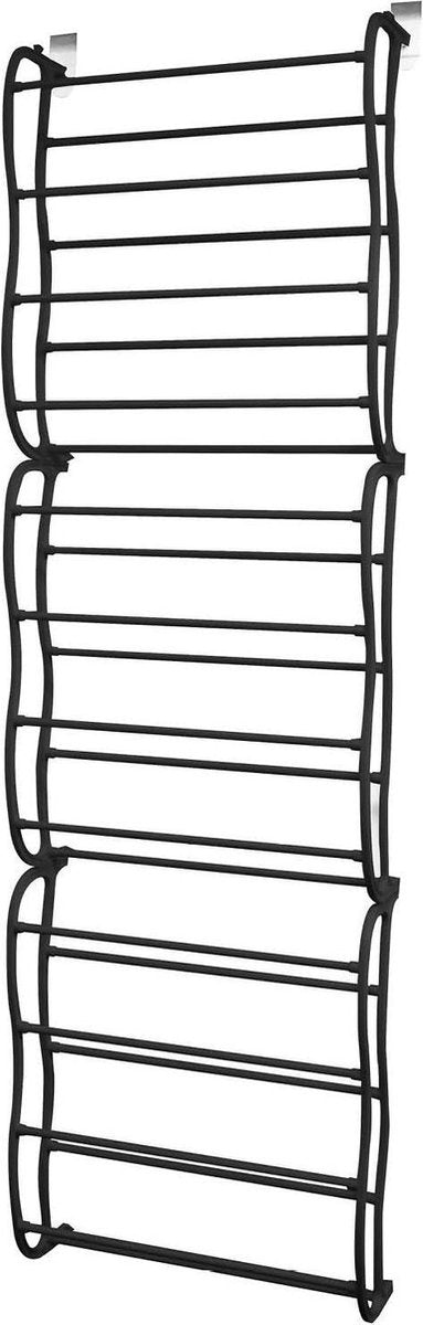 O'DADDY® hangend schoenenrek deur - Geschikt voor opdek en stompe deuren – 20 x 51 x 182 cm - Zwart