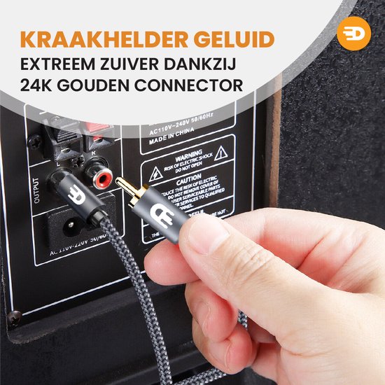 Drivv. Premium Tulp Stereo Audio Kabel - 2RCA naar 2RCA - Tulp Kabel - 5m