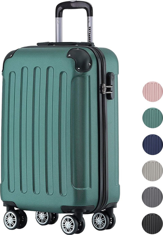 TRVLMORE Handbagage Koffer met Wielen - 54x36x20cm - 38L - Donkergroen