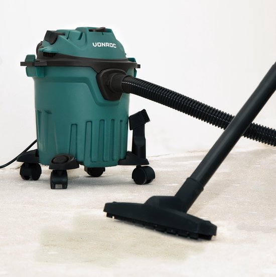 VONROC Compacte nat- en droogzuiger / stofzuiger - 1000W – Blaasfunctie – 12L tank - 5m stroomkabel