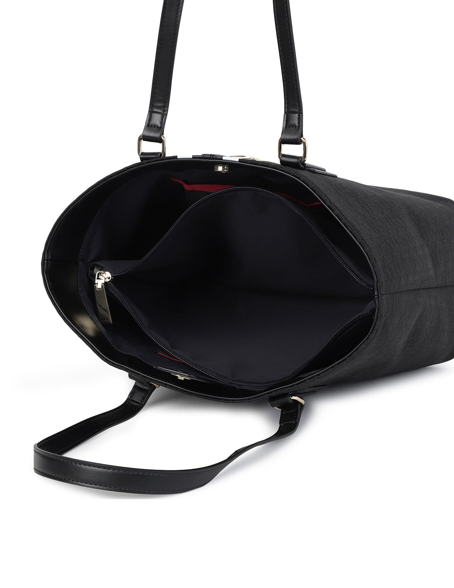 Tommy Hilfiger Jaden Plus Monologo Tote Bag - 100% Polyester - Dames - Handvatten - Ritssluiting - 13x28x33 cm