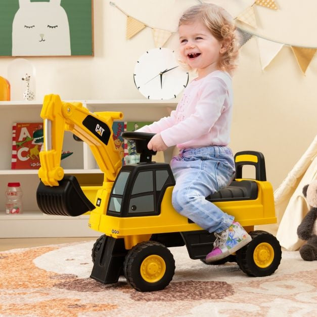 Coast Speelgoed graafmachine voor kinderen - Bouwvoertuig met draainde bak - 1-3 jaar - Maximaal 25KG - Geel