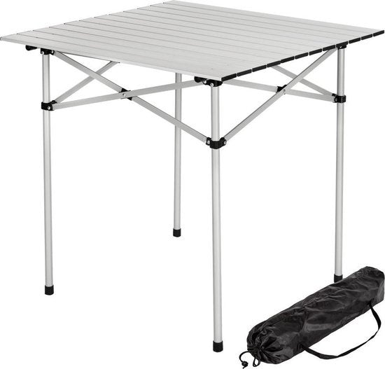 tectake® - Campingtafel - Opklapbaar - Incl. draagtas - 70 x 70 cm - Grijs